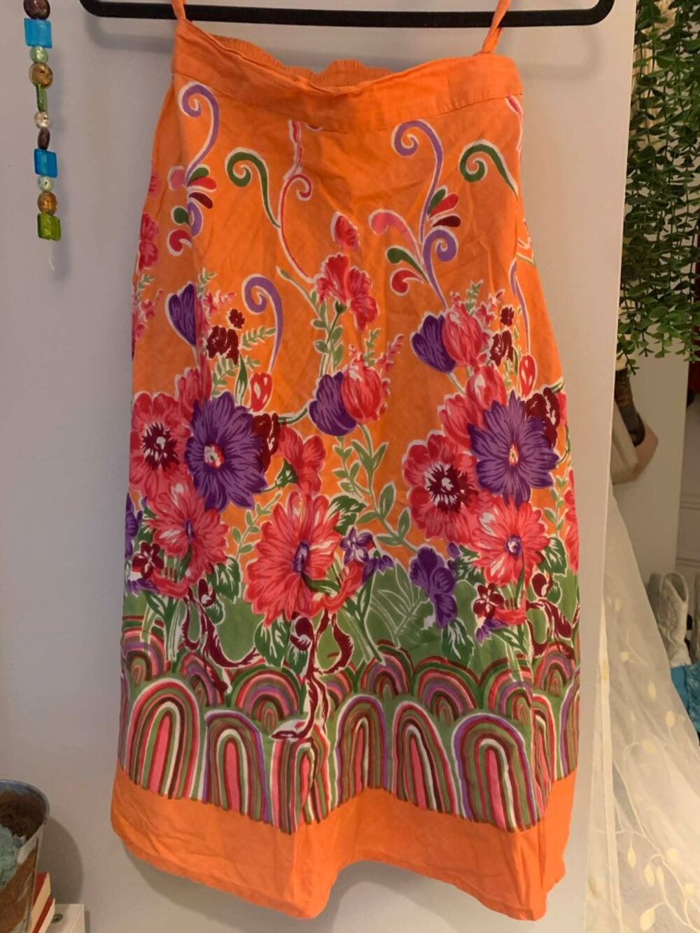 FLORAL COTTON MIDI SKIRT